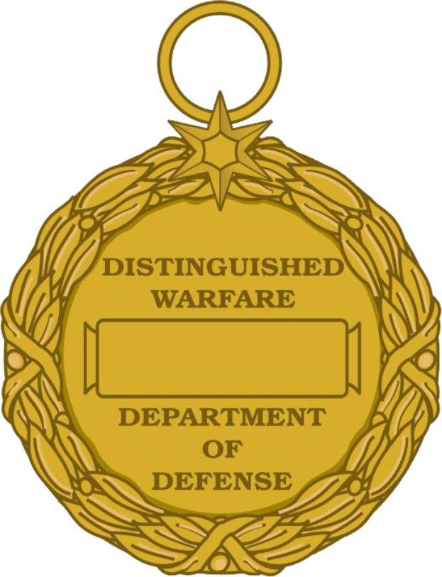 Goldmedaille mit "Verdienstliches Kriegsministerium" darauf gegen einen weißen Hintergrund.