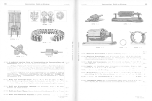 Ein aufgeschlagenes Buch mit verschiedenen Elektromotoren und detaillierten Texten und Bildern über ihre Typen.