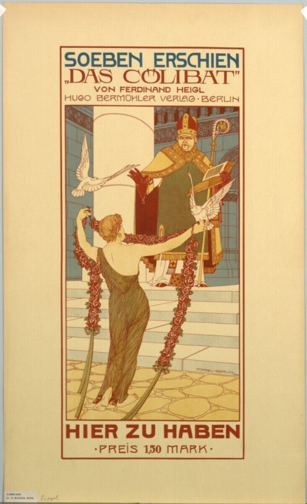 Ein Konzertplakat in Berlin, Deutschland, das eine Frau in der Mitte mit einem Mann rechts von ihr zeigt und Text, der das Ereignis ankündigt.