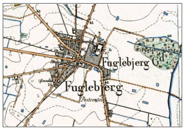 Detailiertes altes Stadtplan von Fuggleberg, Deutschland mit Textanmerkungen.