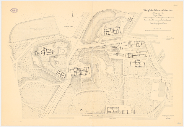 Alte gedruckte Karte von München, Deutschland, mit zahlreichen Gebäuden und handschriftlichen Anmerkungen auf Papier.