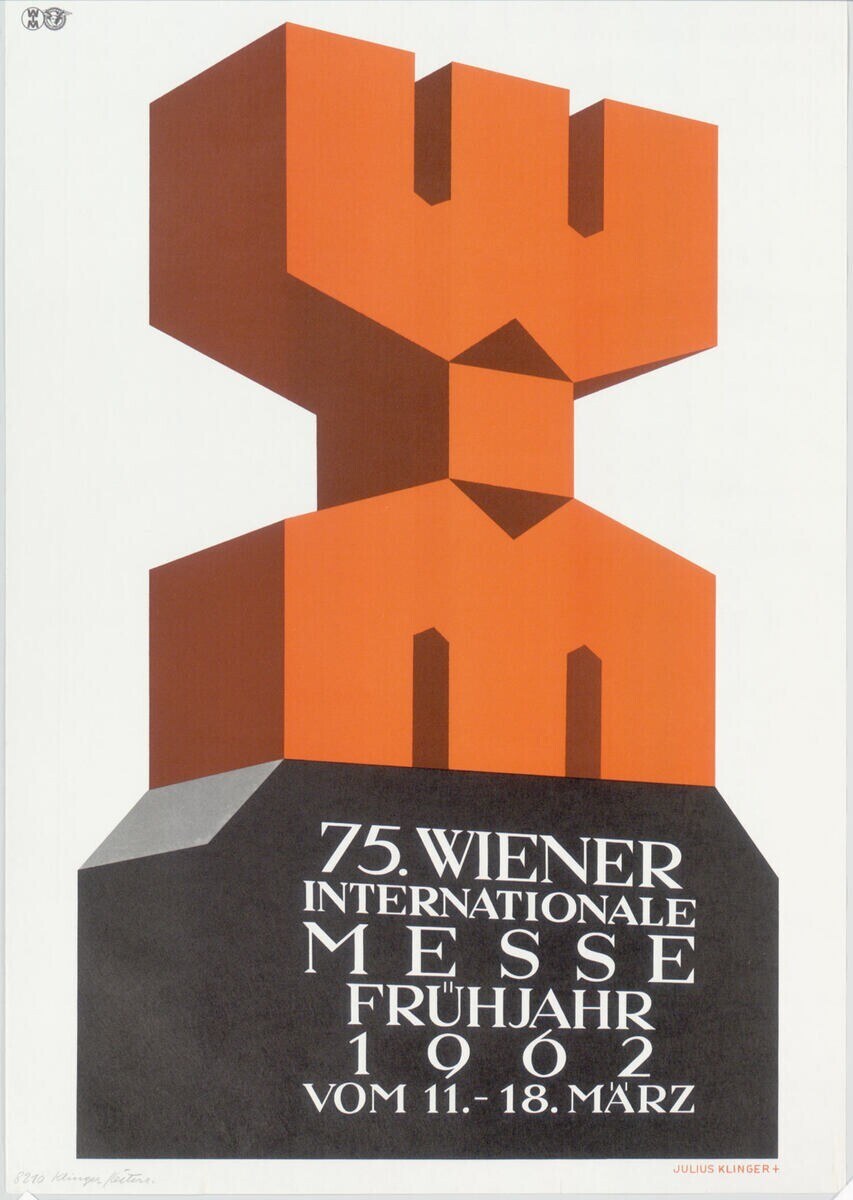 Plakat für die 75. Internationale Messe Frühjahr in München, Deutschland, mit einer farbenfrohen zentralen Skulptur und weißem Hintergrund mit Veranstaltungsdetails.
