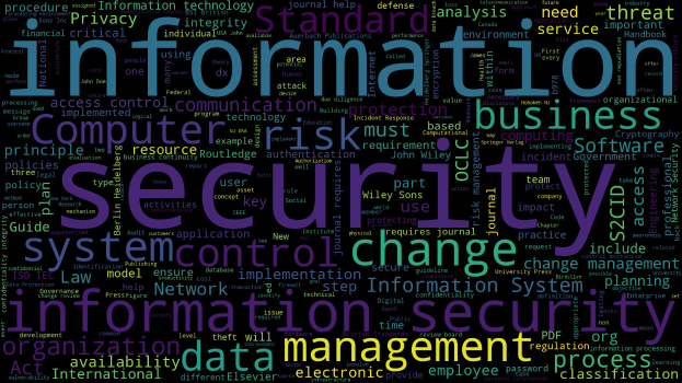Ein kreisf├Ârmiges Wortwolken-Diagramm mit den gr├Â├čten W├Ârtern "Information Security" in der Mitte, umgeben von kleineren W├Ârtern in verschiedenen Sprachen und in verschiedenen Blaut├äen, die die Rolle der Sicherheit in den Gesch├Ąftsprozessen betonen.